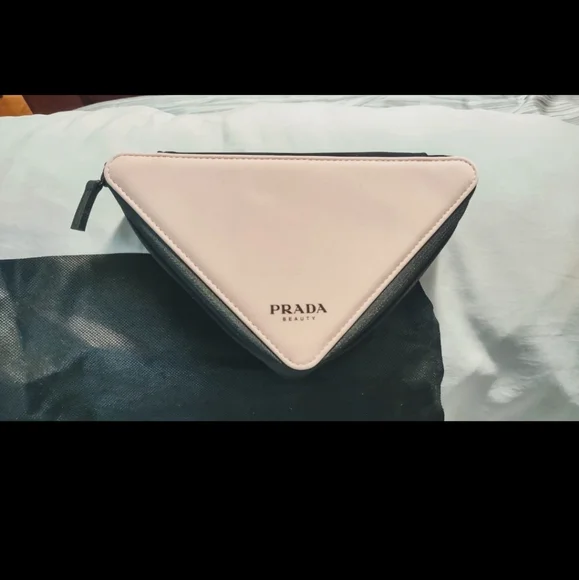 🆕 Prada Triangle Beauty Pouch w/dust bag - Picture 2 of 7